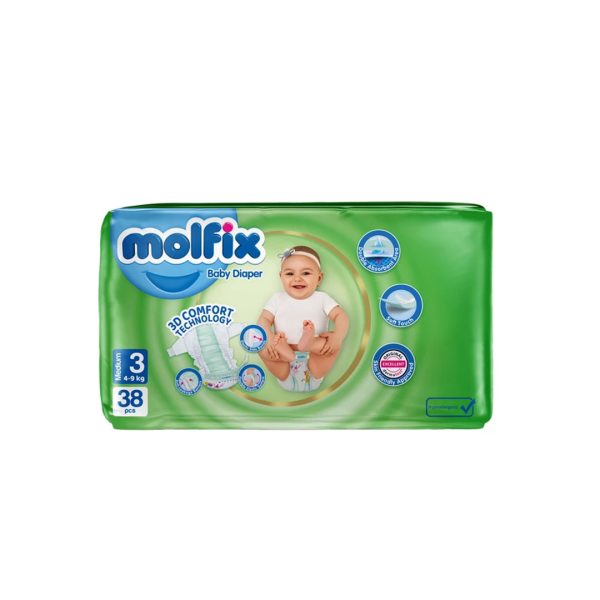 پوشک بچه سایز 3 (38 عدد دوبل) مولفیکس
