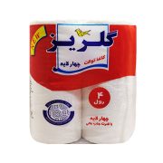 دستمال توالت دلفی 4 قلو سفید گلریز